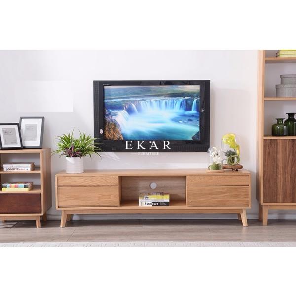 Nordic European Design Simple TV Stand Modern Oak Wood TV Cabinet