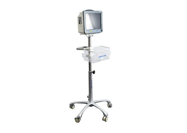 Aluminum Alloy 5 Leg Cardiac Patient Monitor Stand With Basket