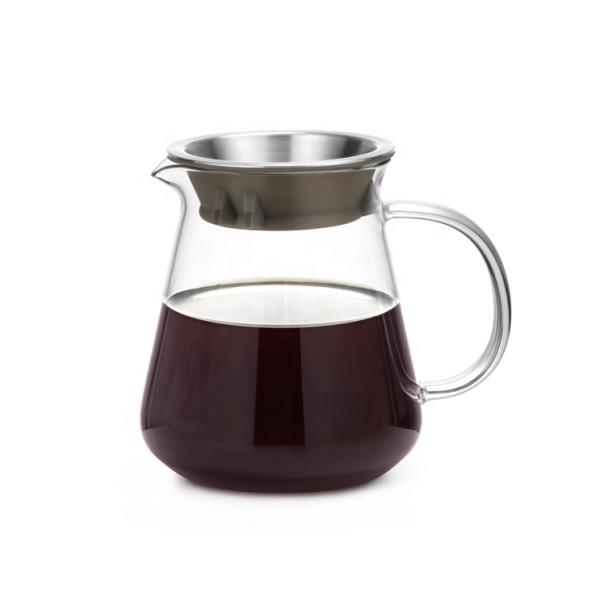 Convenient and Durable 600ml Heat Resistant Glass Pour Over Coffee Maker with Filter