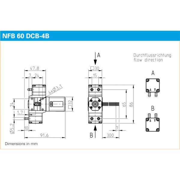 KNF NFB 60 DCB-4B Micro Vacuum Diaphragm Liquid Pump Chemical Resistance