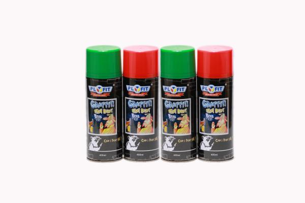 Fluorescente do preto da cor da pintura à pistola 400ml dos grafittis do OEM multi/o branco