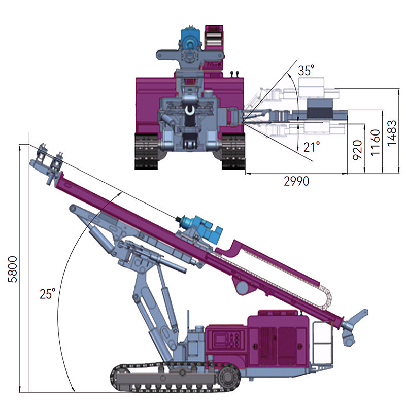 DTH Drilling Rig Mining Hard Rock Blasting Drilling Machine Multifunctional Crawler Drilling Rig