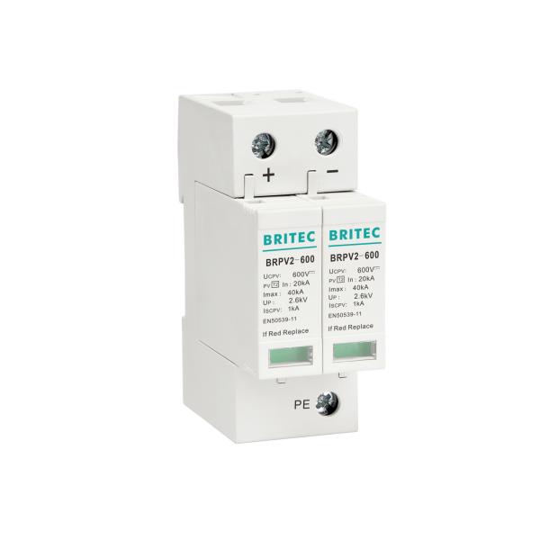 BRPV2-600 2 Mod 600V ソーラー電池 Spd DC オーバージェス 保護装置 太陽光 spd dc 600v pv オーバージェス 遮断 ソーラー 圧縮