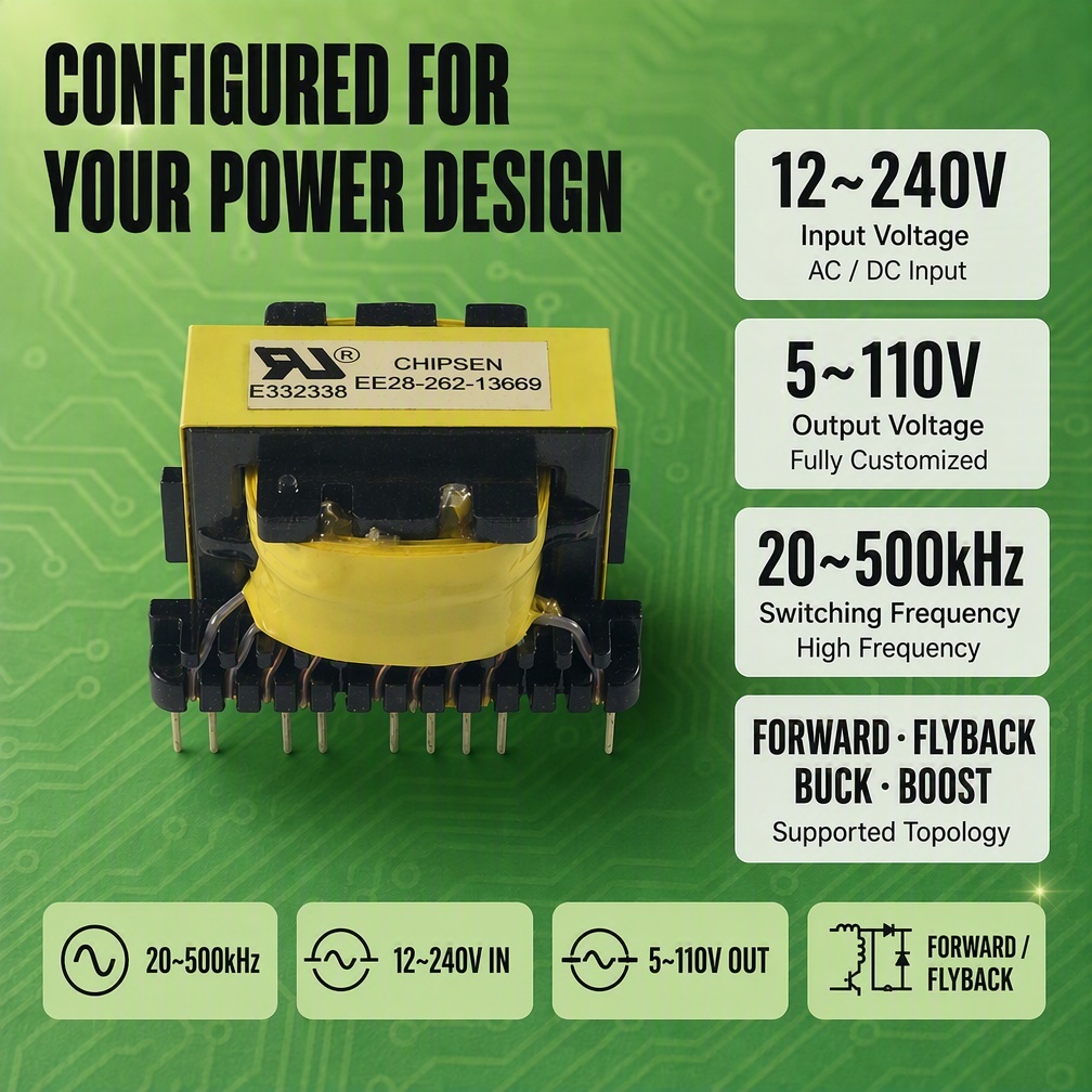 High Frequency Ferrite EE28 SMPS Transformer for LED Driver Power Supply Unit