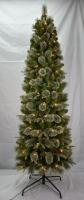 Arbre de Noël de pin de crayon de 7 pieds avec les lumières 175UL claires