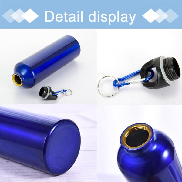 750mL Water Bottles With Carabiner Portable Aluminum Water Bottle Leakproof Water Jug For Hiking Travel Outdoor Sports Gym Fitness