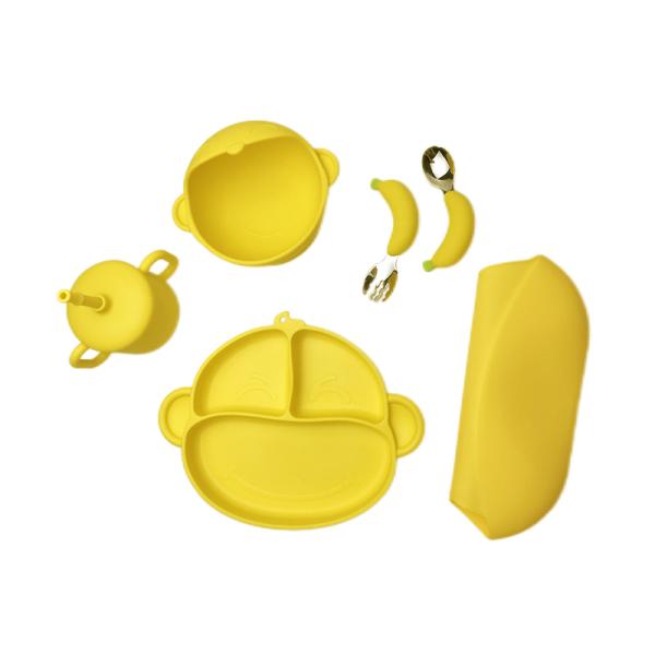 Качество еды формы обезьяны мультфильма Tableware практически младенца силикона питаясь установленное