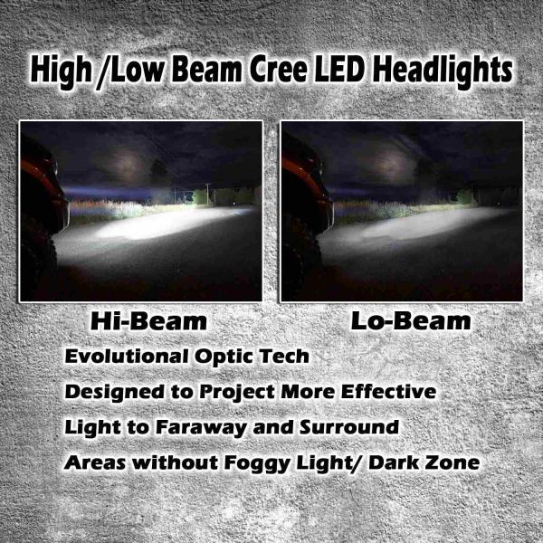 7 Inch Round Halo Car Lights For Jeep Wrangler Bluetooth Phone Control