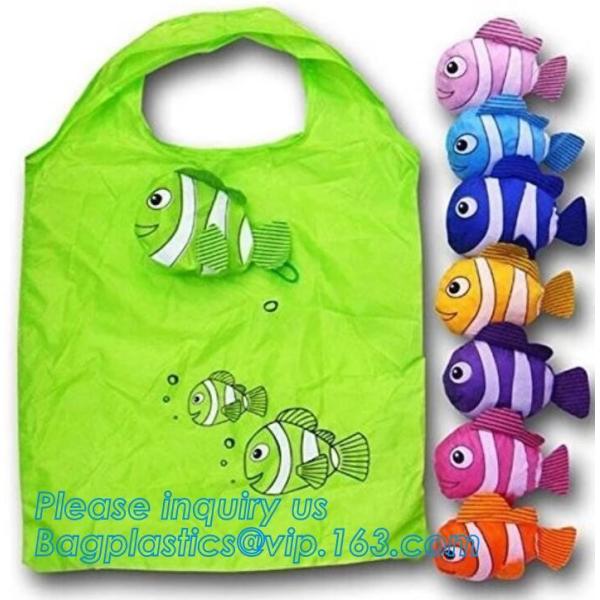 Factory Price Fast Delivery Polyester Folding Tote Waterproof Fruit Strawberry Nylon Foldable Shopping Bag / folding