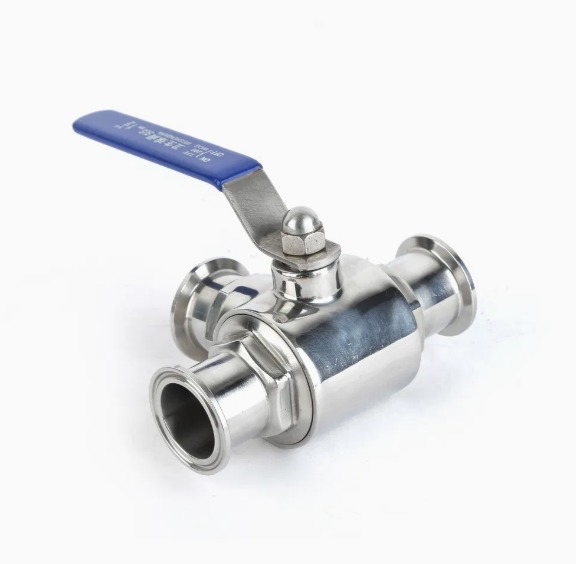 Sanitary Tri-Clamp 3-Way Ball Valve SS304/316L T/L Type PN10 Food Grade Manual Flow Control Valve for Beverage & Pharma
