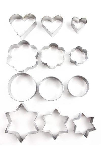 LFGB/FDA Stainless Steel Different Shape Christmas Bulk flowers star round heart Cookie Cutter