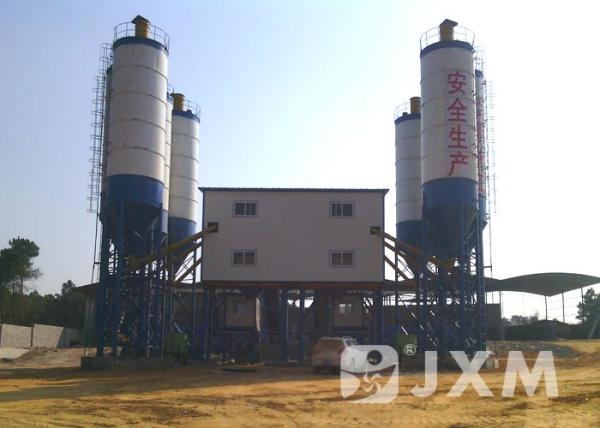 Concrete Batching Twin Shaft 165.5kw Cement Mixing Plant