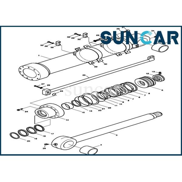 DAEWOO 2440-9237KT Bucket Seal Kit Cylinder Repair Kit Fits Excavator SOLAR 220LC-V