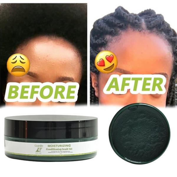 Transparent customize 4oz extra firm conditioning shining hair styling gel for 4c hair