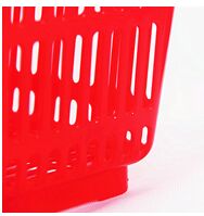 Green 32 Litres Hand Shopping Basket , Supermarket Wire Grocery Basket Metal Handle