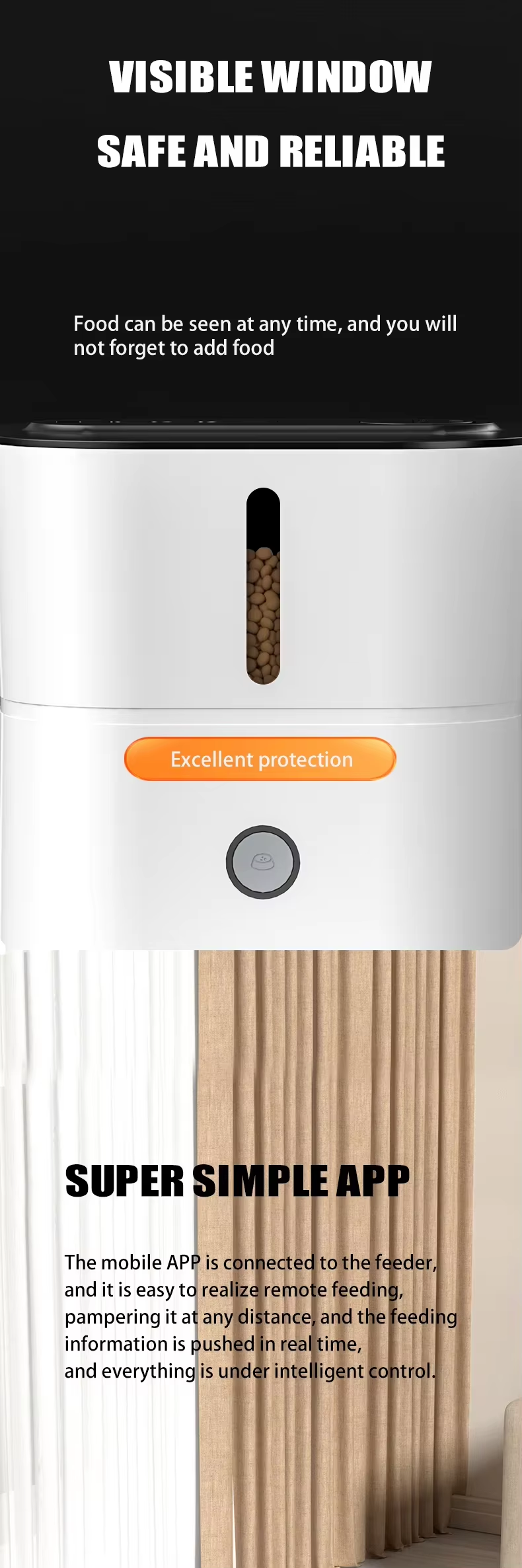 Portable Intelligent 3L Wireless Pet Feeder Multifunctional Automatic Cat Feeder Remote Video Surveillance Stylish Love Plastic