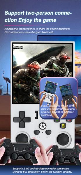 R36MAX Retro 64GB 128G Handheld Game Console Linux System 3.5 Inch IPS Screen