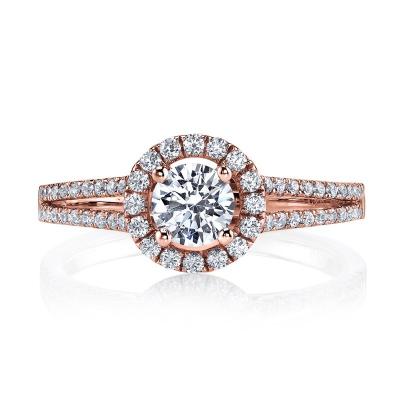 Lab Created Diamond Halo Ring 18K 14K 10K Solid Gold Customized