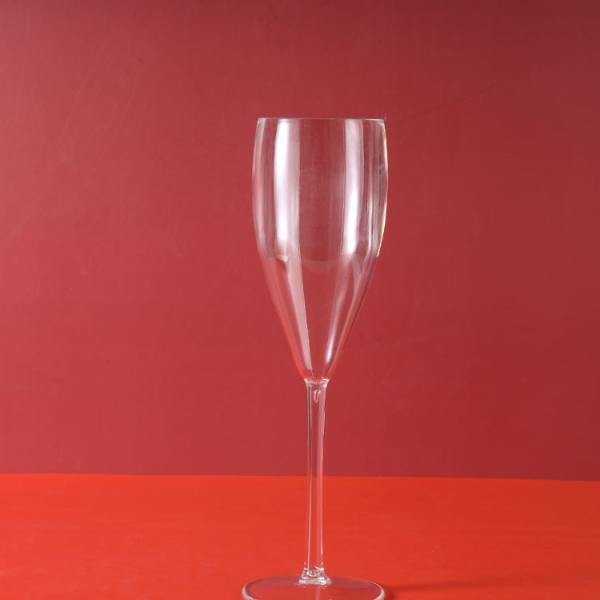 Reusable Plastic Champagne Glasses Party Red Polycarbonate Champagne Flutes 240ml 8.5oz