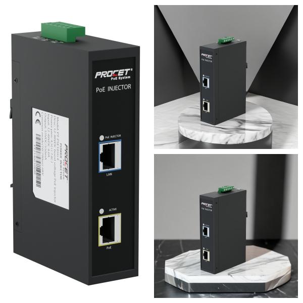1000mbps Power Indoor Use Industrial Poe Injector Effective Distance 100m
