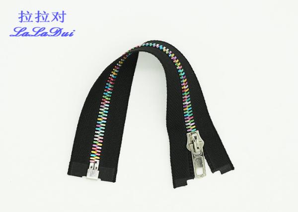 Brass 12 Inch Metal Separating Zipper Standard Ykk Type Teeth For Sweaters