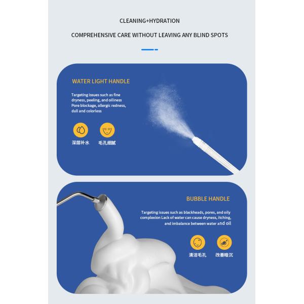 Portable 2 in 1 Deep Skin Cleansing Bubble Generator High Pressure Oxygen Sprayer Jet Peel Facial Machine