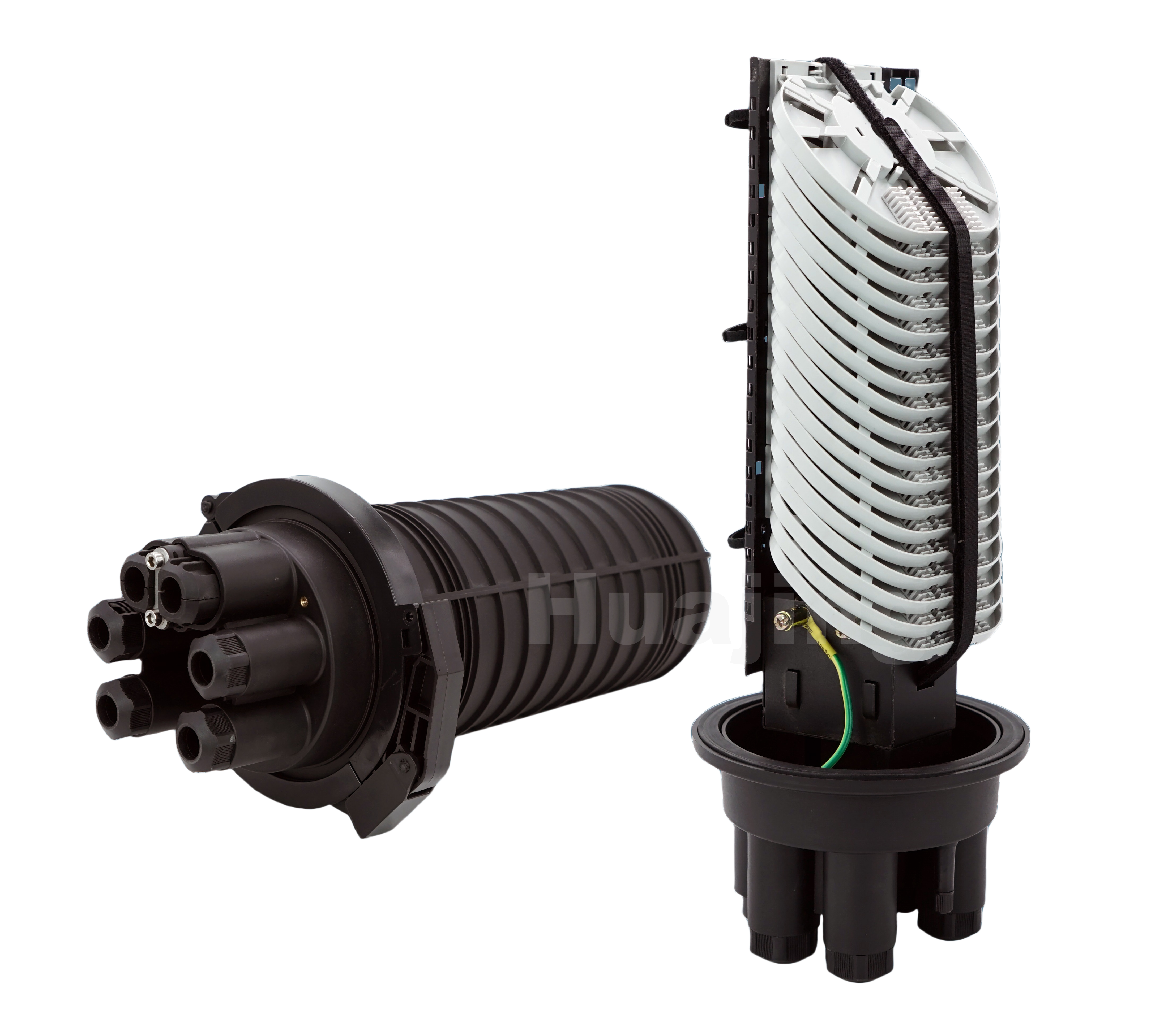 5 Ports Vertical Fiber Optic Splice Closure With 432 Cores Capacity Featuring Mechanical Sealing