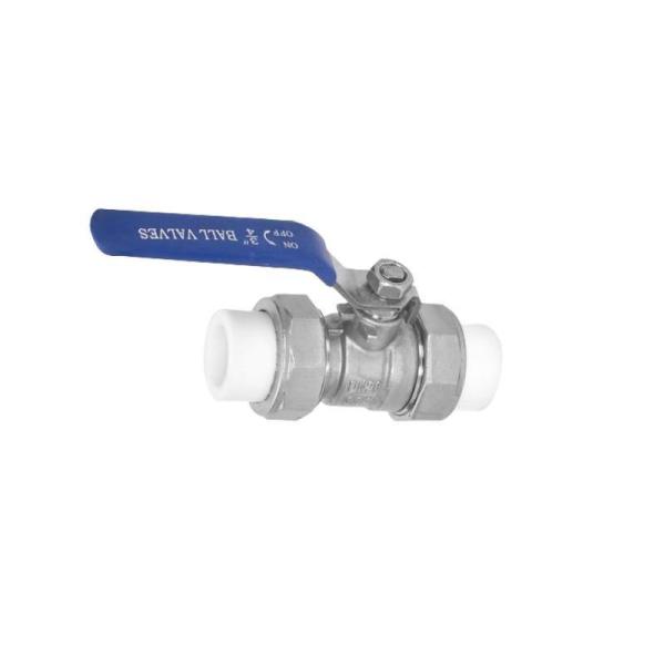SS304/201 válvula de esfera de dupla união PPR de aço inoxidável ou latão com norma ISO 9001