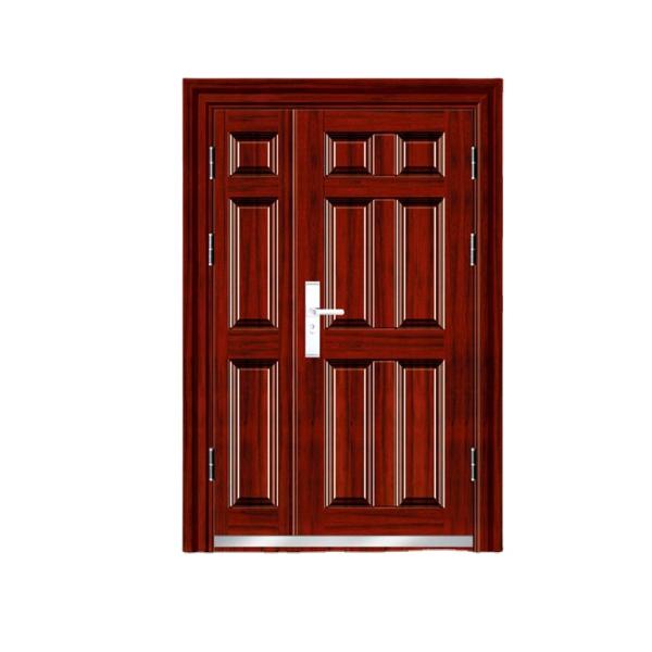 House Villa Exterior Metallic Security Front Entry Doors Design Modern Stainless Steel Metal Main Entrance Pivot with Smart Lock