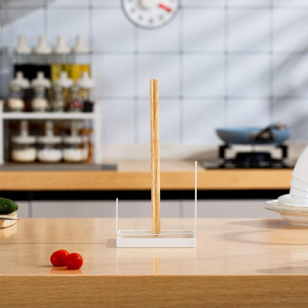 Disassembly Wire Bamboo Kitchen Paper Roll Holder Restaurant Paper Towel Holder Steel Kitchen Tissue Holder