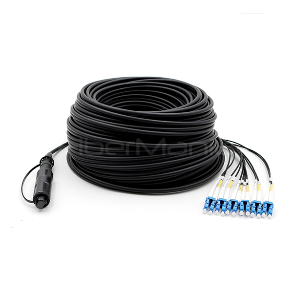 FTTA OptiTap MPO To LC UPC 12Core Outdoor Waterproof Cable 9/125 G.657.A1 LSZH Jacket