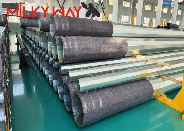 36m Galvanized Steel Monopole Tower for Mobile Networks 24kN Load