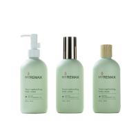250 ml Bouteille verte à épaule ronde lisse avec pompe blanche pour bouteille de lotion shampooing