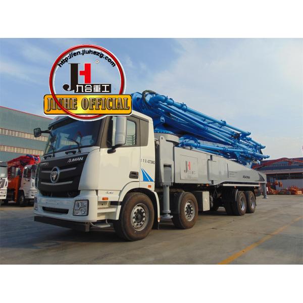 JIUHE 58M cement concrete boom pump truck construction truck pumping