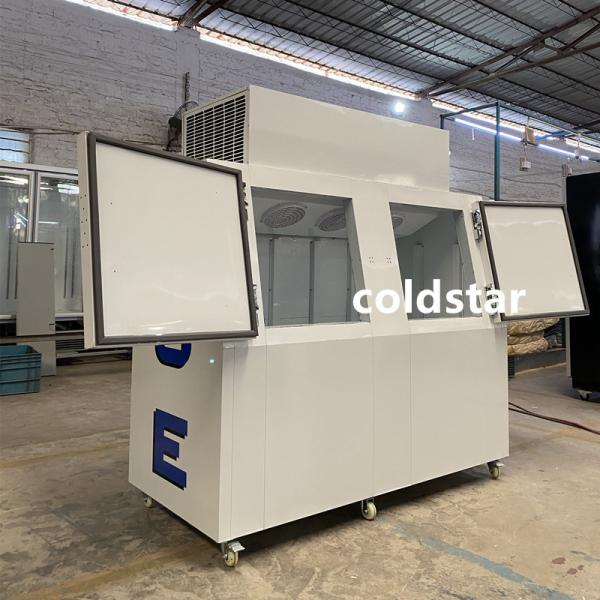 Commercial 2 Doors Bagged Ice Cube Merchandiser Storage Freezer Box Containers