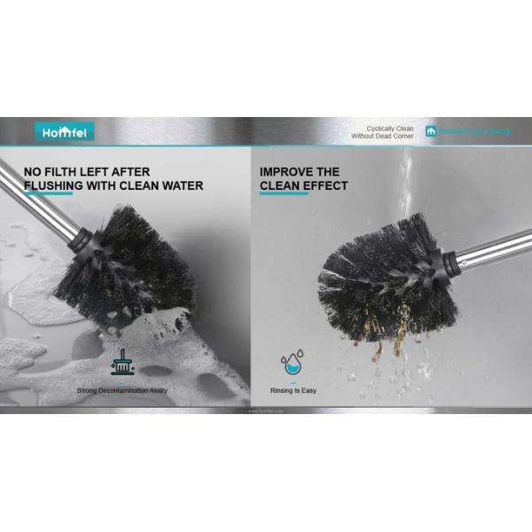 Economic Stainless Steel Toilet Brush with Easy Automatic Open Holder and Anti-Bacterial PP Brush Filament
