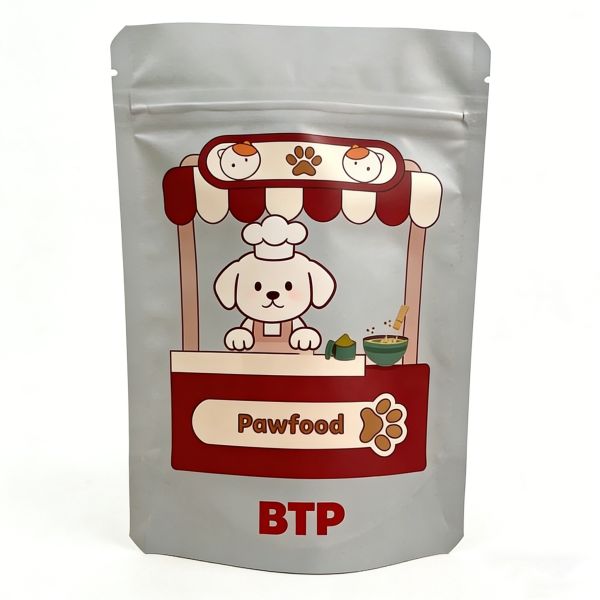 Custom Printed Food-Grade Cute Pet-Themed Moistureproof Resealable Stand-Up Zipper Snack Pouches