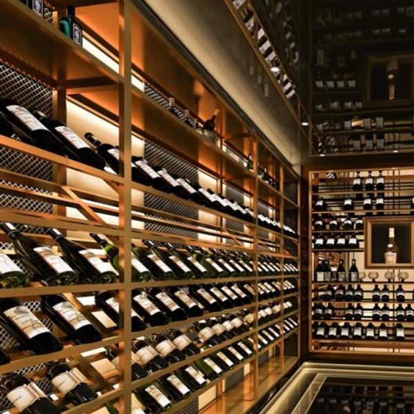 Customized Stainless Metal Wine Cabinet Metal And Glass Bar Cabinet