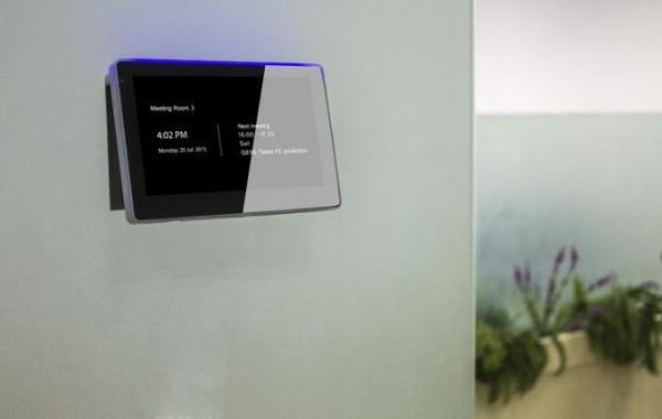 For meeting room colorful LED tablet 7 inch Android 6.0 touch panel with glass wall mount bracket