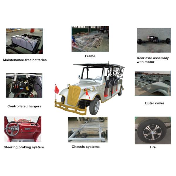 Автомобили тела FRP электрические винтажные/электрический туристический автобус с 8 местами для выбора вверх