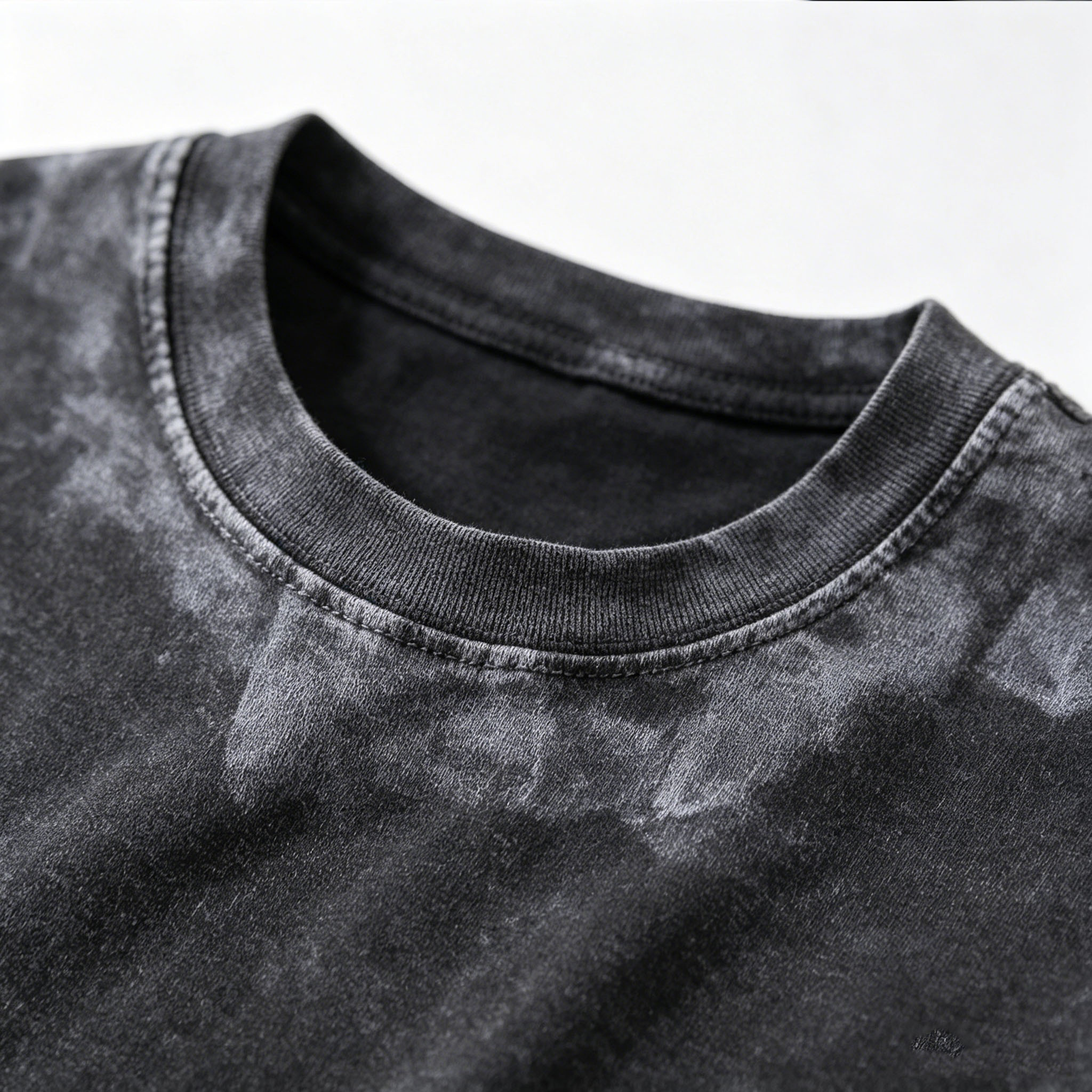 Distressed Heavy Cotton T Shirts Short Sleeve Acid Wash T Shirt Retro Vintage