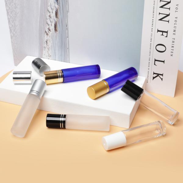 Бутылки ролика духов 10ml ясные стеклянные с крышкой серебра золота алюминиевой