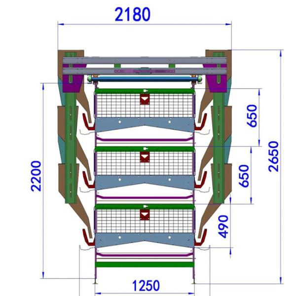 См 65*62.5*50 определяет размер сельское хозяйство цыпленка клетки батареи для поднимать дом
