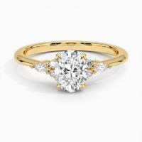Joyería Diamond Engagement Ring For Girls del oro amarillo de 9 K