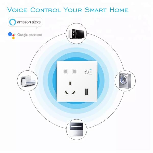Smart Home Wall Socket Electric Mobile Phone Operation Voice Function Remote Assistance Plug Charger