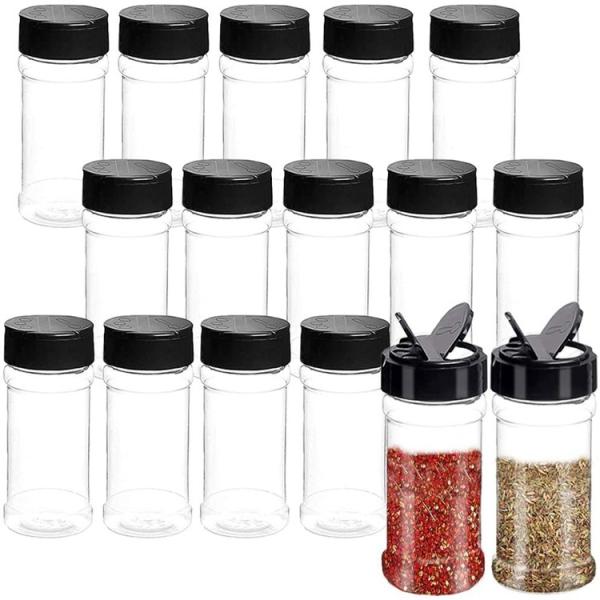 Cylinder 280ml Clear Plastic Pet Spice Jar Customized Color