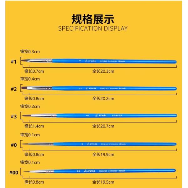 Dental Ceramic Build Up Brush Lab Porcelain Powder Pen Cleaner Glaze Brush Pen