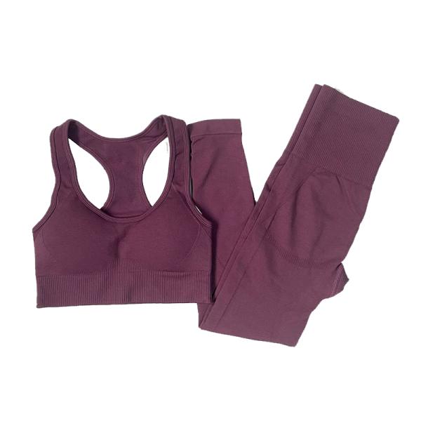 Wholesale Custom Seamless High Waist Yoga Leggings Sports Bras 2 Pieces Fitness Gym Sets Yoga Wear for Women