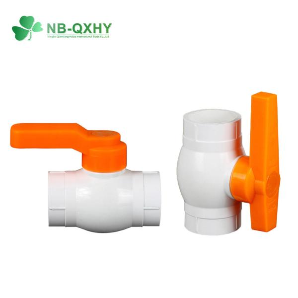 100% Material with High Thickness Flexible Ball Valve Dn40 PVC Plastic Red Handle