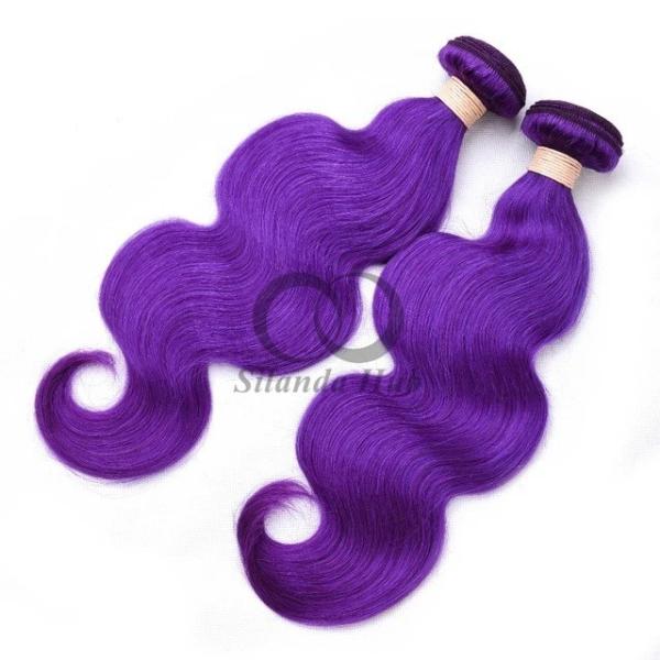 Purple Body Wave Remy Human Hair Bundles Sew In Weave Bundles Brazilian Bundle Deals